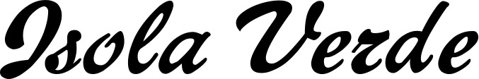 Vorschau des Bootsnamens "Isola Verde" als Schriftzug für "Bootsbeschriftung Klassisch 12"