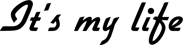Vorschau des Bootsnamens "It's my life" als Schriftzug für "Bootsbeschriftung Klassisch 66"