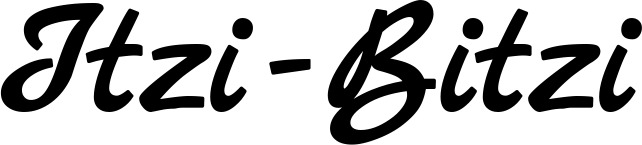 Vorschau des Bootsnamens "Itzi-Bitzi" als Schriftzug für "Bootsbeschriftung Klassisch 77"