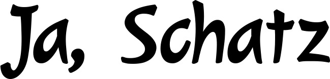 Vorschau des Bootsnamens "Ja, Schatz" als Schriftzug für "Bootsbeschriftung Klassisch 72"
