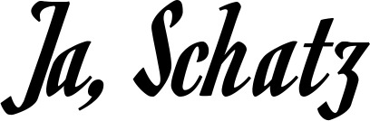 Vorschau des Bootsnamens "Ja, Schatz" als Schriftzug für "Bootsbeschriftung Klassisch 93"