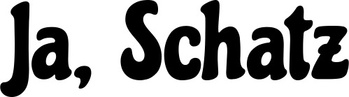 Vorschau des Bootsnamens "Ja, Schatz" als Schriftzug für "Bootsbeschriftung Klassisch 53"