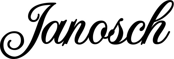 Vorschau des Bootsnamens "Janosch" als Schriftzug für "Bootsbeschriftung Klassisch 70"
