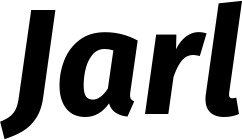 Vorschau des Bootsnamens "Jarl" als Schriftzug für "Bootsbeschriftung Kursiv 03"