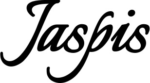 Vorschau des Bootsnamens "Jaspis" als Schriftzug für "Bootsbeschriftung Klassisch 58"