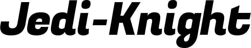 Vorschau des Bootsnamens "Jedi-Knight" als Schriftzug für "Style Kursiv 04"
