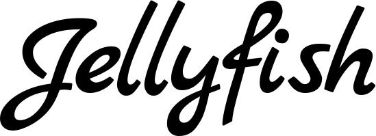 Vorschau des Bootsnamens "Jellyfish" als Schriftzug für "Bootsbeschriftung Klassisch 45"