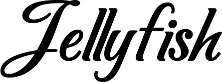 Vorschau des Bootsnamens "Jellyfish" als Schriftzug für "Bootsbeschriftung Klassisch 50"