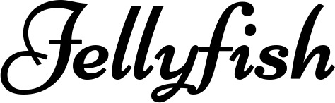 Vorschau des Bootsnamens "Jellyfish" als Schriftzug für "Bootsbeschriftung Klassisch 84"