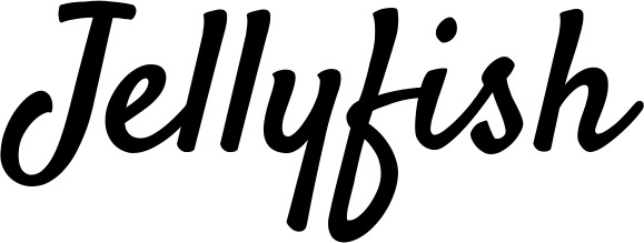 Vorschau des Bootsnamens "Jellyfish" als Schriftzug für "Bootsbeschriftung Klassisch 96"
