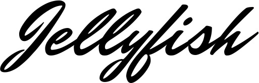 Vorschau des Bootsnamens "Jellyfish" als Schriftzug für "Bootsbeschriftung Klassisch 82"
