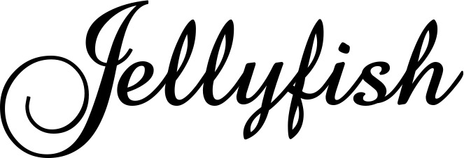 Vorschau des Bootsnamens "Jellyfish" als Schriftzug für "Bootsbeschriftung Klassisch 02-A"