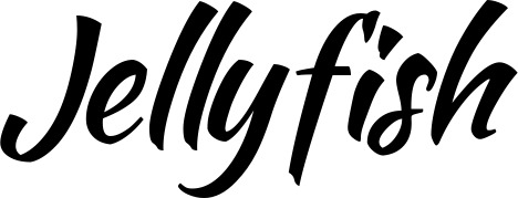 Vorschau des Bootsnamens "Jellyfish" als Schriftzug für "Bootsbeschriftung Klassisch 73"