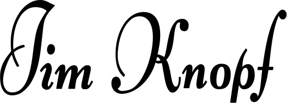 Vorschau des Bootsnamens "Jim Knopf" als Schriftzug für "Bootsbeschriftung Klassisch 76"