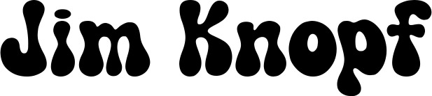 Vorschau des Bootsnamens "Jim Knopf" als Schriftzug für "Bootsbeschriftung Neu 62"