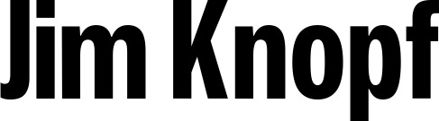 Vorschau des Bootsnamens "Jim Knopf" als Schriftzug für "Bootsbeschriftung Fett 25"