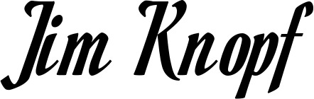 Vorschau des Bootsnamens "Jim Knopf" als Schriftzug für "Bootsbeschriftung Klassisch 93"