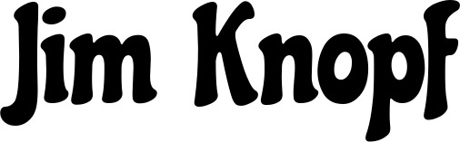 Vorschau des Bootsnamens "Jim Knopf" als Schriftzug für "Bootsbeschriftung Klassisch 53"