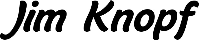 Vorschau des Bootsnamens "Jim Knopf" als Schriftzug für "Bootsbeschriftung Klassisch 14"