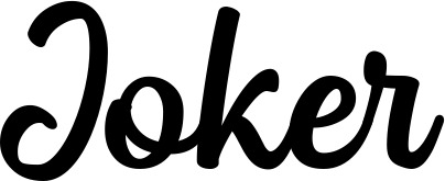 Vorschau des Bootsnamens "Joker" als Schriftzug für "Bootsbeschriftung Klassisch 43"