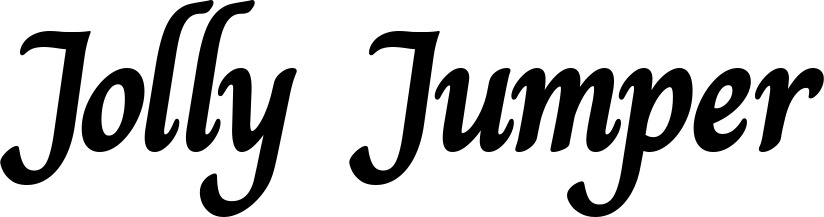 Vorschau des Bootsnamens "Jolly Jumper" als Schriftzug für "Bootsbeschriftung Klassisch 51"