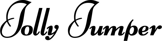 Vorschau des Bootsnamens "Jolly Jumper" als Schriftzug für "Bootsbeschriftung Klassisch 76-A"