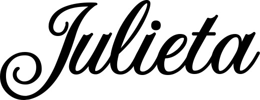 Vorschau des Bootsnamens "Julieta" als Schriftzug für "Bootsbeschriftung Klassisch 70"