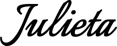 Vorschau des Bootsnamens "Julieta" als Schriftzug für "Bootsbeschriftung Klassisch 58"
