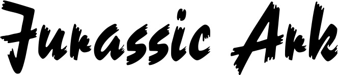 Vorschau des Bootsnamens "Jurassic Ark" als Schriftzug für "Style Neu 10"