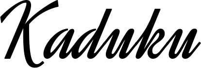 Vorschau des Bootsnamens "Kaduku" als Schriftzug für "Bootsbeschriftung Klassisch 44"