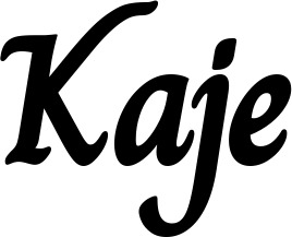 Vorschau des Bootsnamens "Kaje" als Schriftzug für "Bootsbeschriftung Klassisch 51"