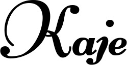 Vorschau des Bootsnamens "Kaje" als Schriftzug für "Bootsbeschriftung Klassisch 76-A"