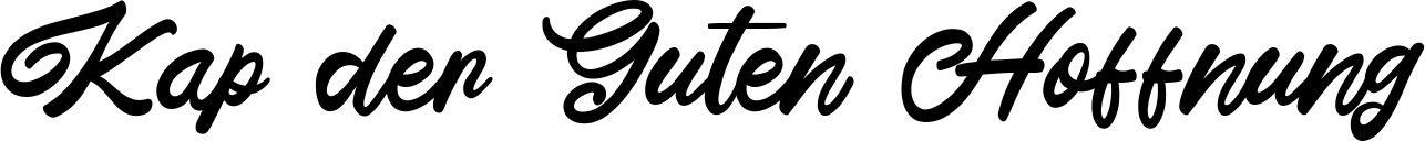Vorschau des Bootsnamens "Kap der Guten Hoffnung" als Schriftzug für "Bootsbeschriftung Klassisch 102"
