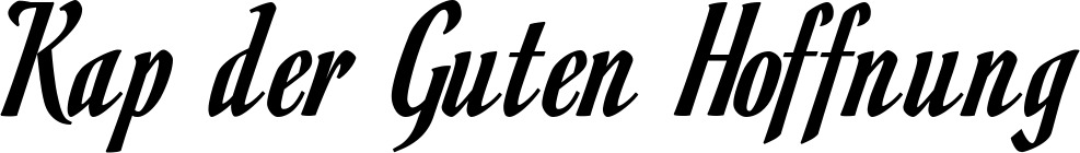 Vorschau des Bootsnamens "Kap der Guten Hoffnung" als Schriftzug für "Bootsbeschriftung Klassisch 93"