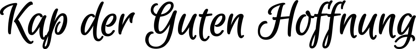 Vorschau des Bootsnamens "Kap der Guten Hoffnung" als Schriftzug für "Bootsbeschriftung Klassisch 105"
