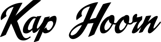 Vorschau des Bootsnamens "Kap Hoorn" als Schriftzug für "Bootsbeschriftung Klassisch 29"