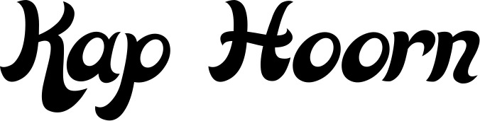 Vorschau des Bootsnamens "Kap Hoorn" als Schriftzug für "Bootsbeschriftung Klassisch 33"