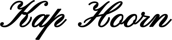 Vorschau des Bootsnamens "Kap Hoorn" als Schriftzug für "Bootsbeschriftung Klassisch 107"