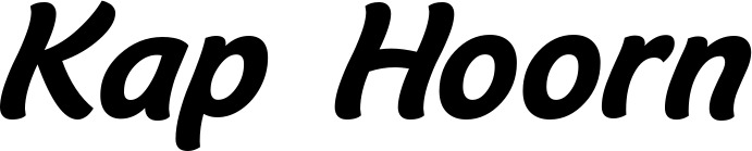 Vorschau des Bootsnamens "Kap Hoorn" als Schriftzug für "Bootsbeschriftung Klassisch 14"