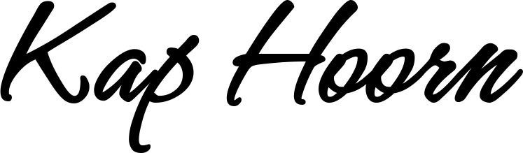 Vorschau des Bootsnamens "Kap Hoorn" als Schriftzug für "Bootsbeschriftung Klassisch 71"