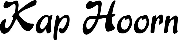 Vorschau des Bootsnamens "Kap Hoorn" als Schriftzug für "Bootsbeschriftung Klassisch 15"