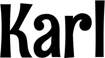 Vorschau des Bootsnamens "Karl" als Schriftzug für "Bootsbeschriftung Neu 68"