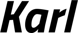 Vorschau des Bootsnamens "Karl" als Schriftzug für "Bootsbeschriftung Kursiv 14"