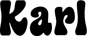 Vorschau des Bootsnamens "Karl" als Schriftzug für "Bootsbeschriftung Klassisch 16"