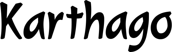 Vorschau des Bootsnamens "Karthago" als Schriftzug für "Bootsbeschriftung Klassisch 72"