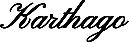 Vorschau des Bootsnamens "Karthago" als Schriftzug für "Bootsbeschriftung Klassisch 107"