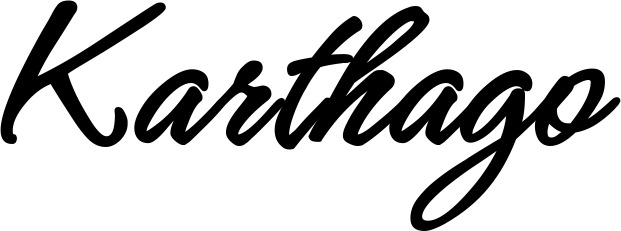 Vorschau des Bootsnamens "Karthago" als Schriftzug für "Bootsbeschriftung Klassisch 71"