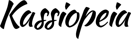 Vorschau des Bootsnamens "Kassiopeia" als Schriftzug für "Bootsbeschriftung Klassisch 73"