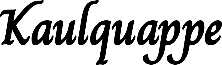 Vorschau des Bootsnamens "Kaulquappe" als Schriftzug für "Bootsbeschriftung Klassisch 51"