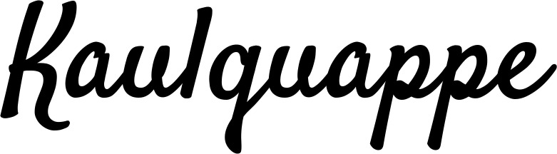 Vorschau des Bootsnamens "Kaulquappe" als Schriftzug für "Bootsbeschriftung Klassisch 96"